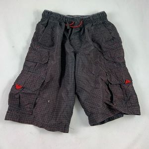 SM pluggy kids plaid brown trunk shorts